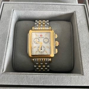 Michele Deco Two-tone 18K Gold Diamond Dial Watch